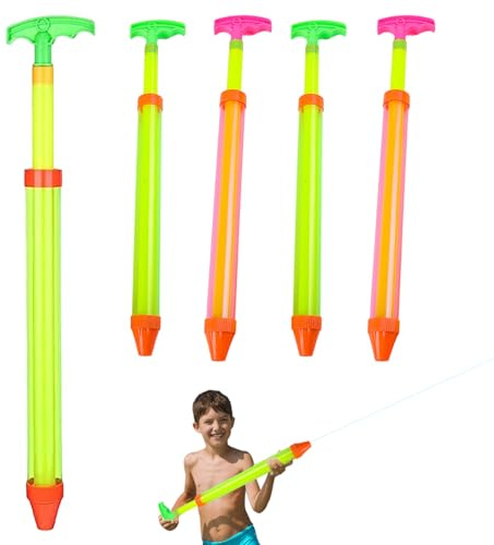 Temeemeg Wasserpistole, Lange Wasserspritze für Kinder, Poolspielzeug, 5 Stück, 43 cm, lustige Soaker-Pistole für Schwimmbad, Strand, Garten, Outdoor (zufällige Farbe)..