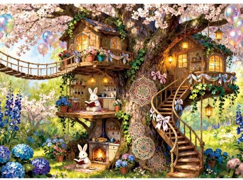 500 piece jigsaw puzzles for adults 500 Piece Jigsaw Puzzles Challenging Game for The Whole for Women, Gifts for Men, Educational Games:Enchanted Treehouse
