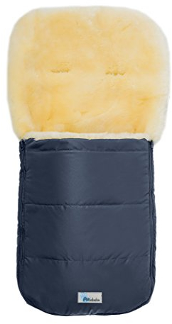 Altabebe MT2200LP-62 Winter Lammfellfußsack für Kinderwagen Nordkap Kollektion, 12-36, Monate, Marine