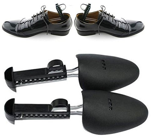 1 Paar Schuhspanner für Damen und Herren aus Kunststoff, verstellbar, 2-Wege-Schuhspanner, Unisex-Schuhspanner, mit schwarzem Halter, Damengröße: 22–28 cm, Herrengröße: 25–32 cm Men:25-32cm