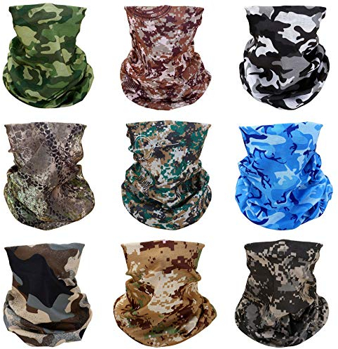 ACBungji 7/8/9/10 Stück Multifunktionstuch Gesichtsmaske Motorradmaske Sturmmaske Maskewboard Paintball Fahrrad Bergsteigen Trekking Skateboarden Angeln