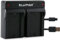 Blumax Mini chargeur double pour Sony NP-F970 / NP-F960 compatible NP-F750 NP-F550 NP-F990 avec 2 batteries simultanément et câble micro USB