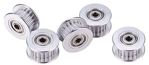 INCREWAY 5 Stück GT2 3 mm Bohrung 20 Zähne Aluminium Spannrolle für 3D-Drucker 6 mm Breite Zahnriemen (Bohrung 3 mm, 20 Zähne)