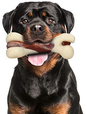 Tikaton Indestructible Dog Chew Toys for Aggressive Chewers, Beef Flavor Durable Dog Teething Chew Toys Bones for Large/Medium/Small Puppies