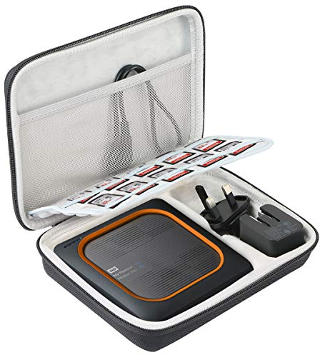 Khanka Hard Storage Travel Case Bag for WD My Passport Wireless External Portable SSD&Sandisk micro ssd Solid State Drive 1TB /2TB /250GB /500GB.