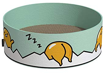 WHSPORT Kratzbett Katzen Karton - rund Kratzpappe Katzenbett Katze Kratzmatte (Color : Green)