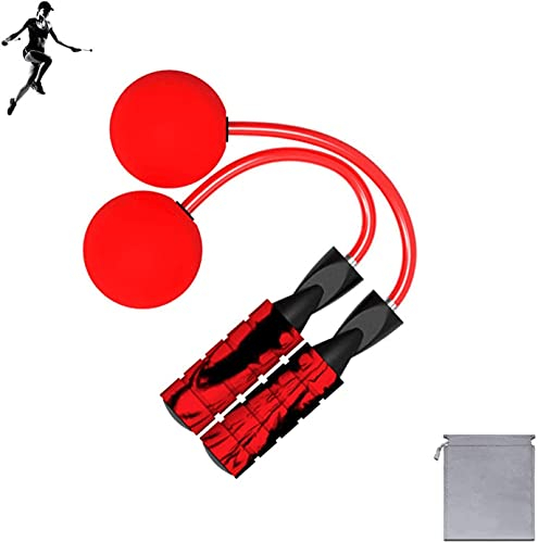 Benvo Corde à sauter lestée sans corde, sans fil, pour fitness, entraînement n'importe où, sans cordes, pour exercice, entraînement corporel, noir et rouge