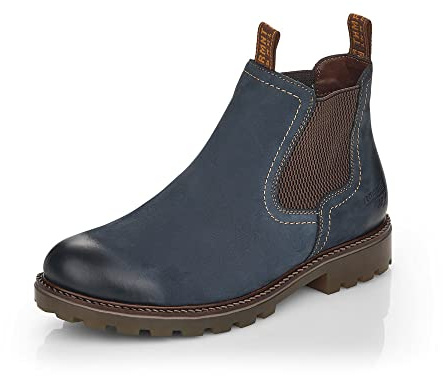 Remonte Damen Chelsea Boots D8472, Frauen Stiefeletten,lose Einlage,Booties,halbstiefel,Kurzstiefel,blau Kombi,37 EU / 4 UK