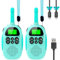 Ushining Walkie Talkie für Kinder, Walkie Talkie Wiederaufladbarer mit 16 Kanäle Funkgerät VOX Hintergrundbeleuchteter LCD Taschenlampe, 3 KM Reichweite für Abenteuer im Freien, Camping, Wandern Blau