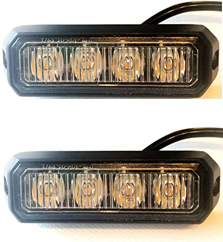 MelTruck® 2x LED Frontblitzer Heckblitzer Universal Straßenräumer für Traktoren Schlepper 12V 24V (Breite: 96 mm)