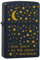 Geschenke-Macher I Love You to The Moon and Back mit Mond und Sterne Black Matte Original Zippo graviert (Messing)