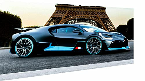 Magic Canvas Art - Bilder Autos Bugatti Sportwagen Leinwandbild 1- teilig Hochwertiger Kunstdruck modern Wandbilder Wanddekoration Design Wand Bild, Größe: 90 x 60 cm