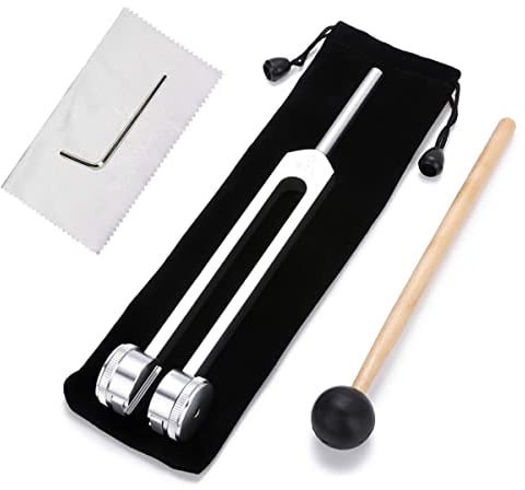 LeSage Otto 128 Hz Biosonics Gewichtete Stimmgabel Diapason Medizinische 128 Hertz Stimmgabeln für Heilung 128 Hz Sonic Slider mit Silikonhammer Reinigungstuch