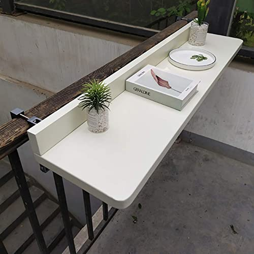 JMCAJIE Balkontisch Klappbar, Balkonhängetisch Geländer Verstellbar Metall Klapptisch Wandklapptisch,Balkonmöbel Kleiner, Outdoor-Tisch Hängetisch Für Kaffeetisch Terrasse Camping Gartentisch