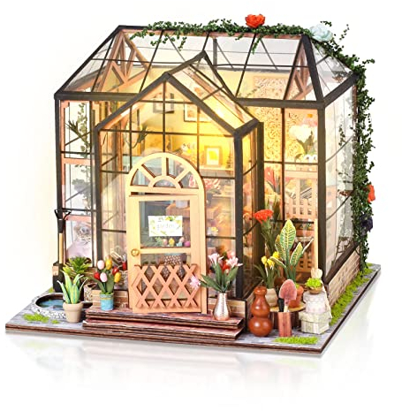 Cuteefun Kit Casa in Miniatura per Adulti da Costruire, 1: 24 Modello di Mini Casa Fai-da-Te con Mobili e Strumenti, Idea Regali Artigianale Creativi (Casa dei Fiori)