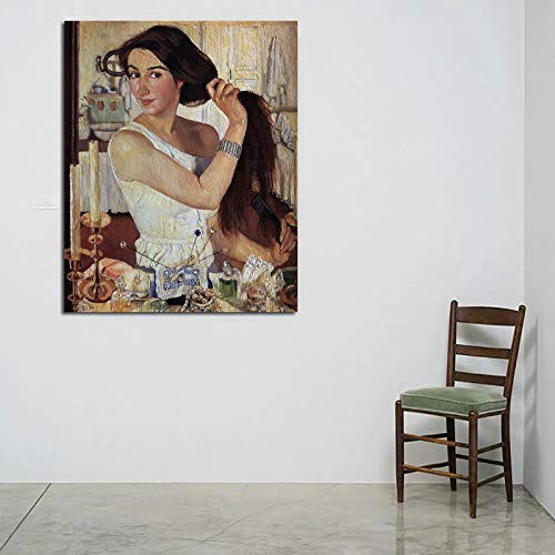 Dittelle Zinaida Serebriakova Schminktisch Leinwand Gemälde Drucke Wohnzimmer Dekor Moderne Wandkunst Ölgemälde Poster Bilder 50x70cm Rahmenlos