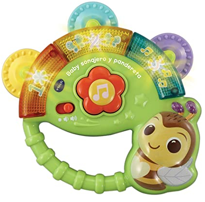 VTech - Baby Rassel und Tamburin Interaktive Musik-Biene zum Schütteln, Babyspielzeug +3 Monate, ESP-Version