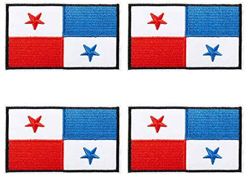 4Pcs Panama Panamanian Flag Patches, Hook and Loop Embroidered Armband Flag Tactical Patches for Backpacks Hat Clothing Jackets.