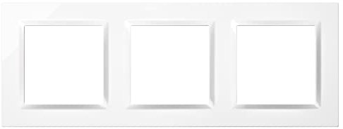 SIMON - Marco Interruptor de Pared, 3 Elementos, Compatible con Mecanismos Simon 10, Apto para Interiores, Fácil de Montar, Compatible con Pulsador, Conmutador y Enchufe Schuko, Color Blanco