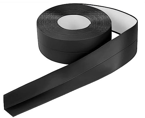 Rodapié Flexible Autoadhesivo 12M 16x16mm - Listón Impermeable, Listón Adhesivo de PVC para Zócalos, Listón de Sellado de Juntas para Cocinas y Baños