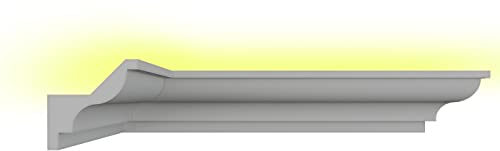 Stuck Dekorbau 2 m Indirekte LED Beleuchtung Lichtprofile Deckenbeleuchtung XPS Styroporleiste (BL02 (100x100mm))