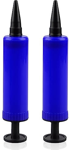 2Pcs Balloon Pump, GLADFRESIT Manual Balloon Inflator Double Action Hand Pump for Yoga Ball Birthday Baby Shower Wedding Party Decoration (Blue)