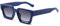 JCTAIFOO Lunettes de soleil rectangulaires vintage pour homme et femme - Rétro - Rectangulaire - Grande monture épaisse, Bleu/gris dégradé