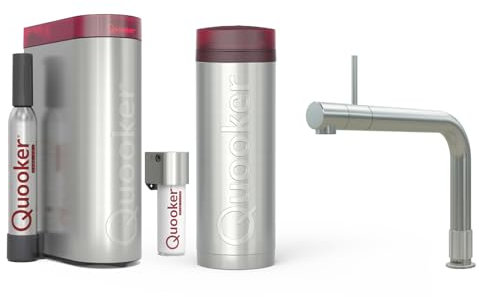 Quooker mit Reservoire PRO3 und CUBE kochend Wasserhahn (Front, Voll-Edelstahl)