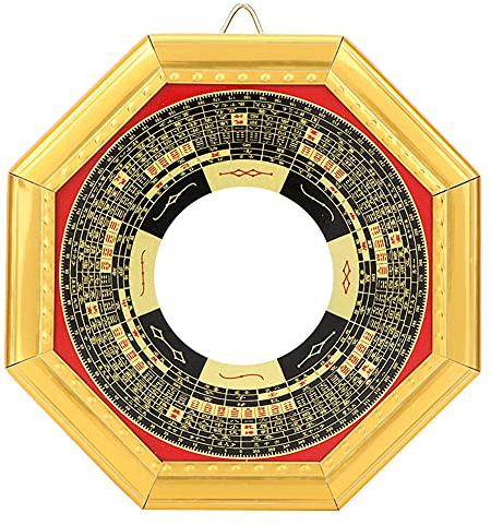 Dekaim Konvexer Bagua Spiegel,Chinesischer Traditioneller Feng Shui Bagua Spiegel,Für Zuhause,Glück,Geschäft,Glück(konkav)