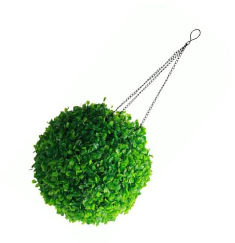 DOITOOL Solar-grasball-licht Kunstrasen Dekoration Eukalyptusgras Hängende Solarleuchten Formschnittbälle Aus Kunstrasen Buchsbaum Für Dekor Sonnenlicht Landschaftslichter Runden Plastik