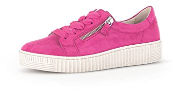 Gabor Damen Low-Top Sneaker, Frauen Halbschuhe,Turnschuhe,Laufschuhe,schnürschuhe,schnürer,Plateausohle,straßenschuhe,pink,36 EU / 3.5 UK