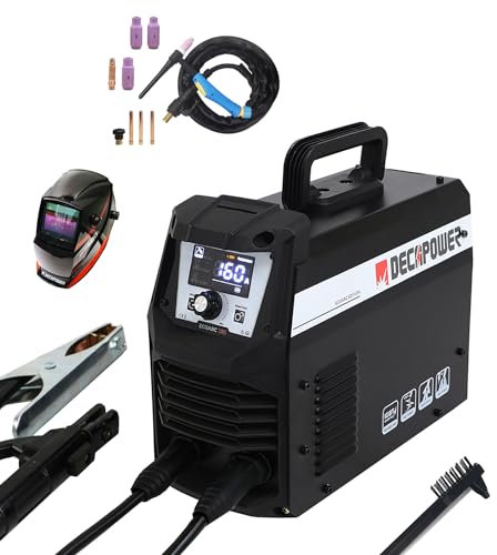 Decapower ECOARC - Saldatrice ad arco 160A, inverter MMA saldatore elettrico Saldatura portatile con schermo per uso familiare (PACK 4)