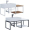 VCM 2-TLG. Waschplatz Waschtisch Badmöbel Set Waschbecken Holz Metall Industrial Style Bitila 100