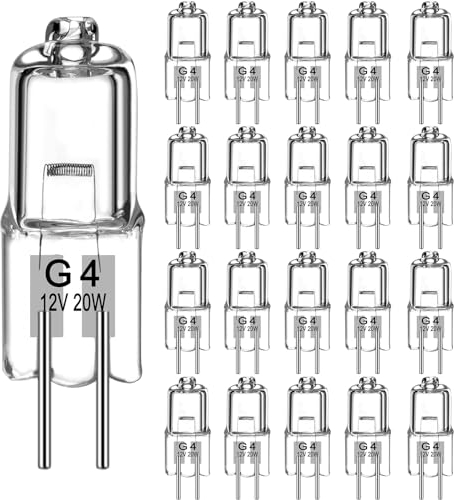 Jewan G4 Halogenlampen(20 Stück) Halogen Leuchtmittel 12v 20w 280lm 2800k Warmweiß Dimmbar Halogen Stiftsockellampe Für Dunstabzugshauben Küchen Schlafzimmer Wohnzimmer