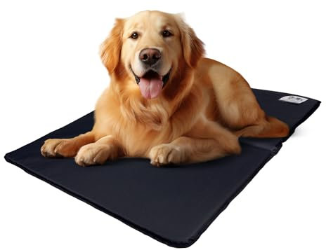 EVE Textile Hundematte | Katzenmatte | Hundekissen | Katzenkissen | Hundebett | Katzenbett | Matte für Hunde und Katzen | Beidseitig Verwendbar | Atmungsaktiv | Kühlend | 70x100x2 cm (Schwarz)