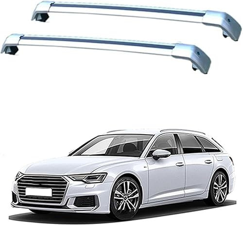 Dachträger aus Aluminium für Audi - A6 Avant (C8, 4A5) [2018-2023], 2 teiliger Dachgepäckträger Gepäckträger Querträger Träger Relingträger Fahrradträger Auto Accessories