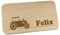 Personalisiertes Frühstücksbrettchen aus Holz mit Motiv und Name graviert Motiv Traktor