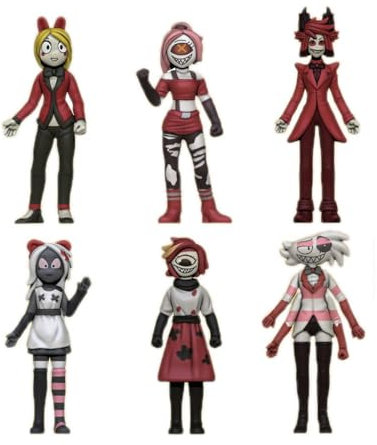 Hazbin Hotelfiguren Anime Sammelfiguren Alastor Angel Dust Niffty Charlie Hazbin Hotel Figuren-Set Modell Cartoon Statue Ornamente 10 cm