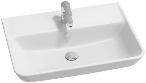 Lavabo Struktura 65cm, non meulé pour installation sur colonne ou suspendu, Blanc