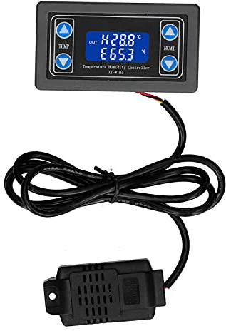 Qukaim Hatching Temperature Controller Digital LCD Temperature Humidity Controller for Incubation Breeding Greenhouse, Adjustable Indicator for Hatching, Garden Accessory
