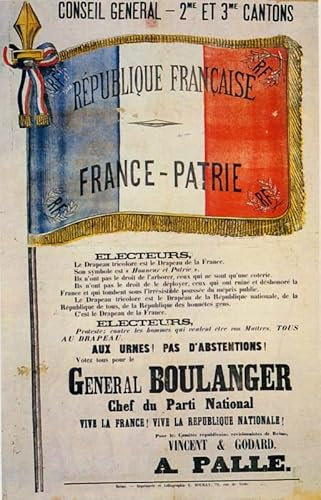 1889 Affiche Boulangiste Postposter A4 – Wandkunst Home Decor Film Poster Leinwand Film Kino Retro Vintage Kult Classic Nostargic Saga Modern Nachdruck Wir drucken jedes Poster für Sie randlos 80er