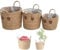 SANGOGO Blumentopf-Übertopf, Übertopf aus geflochtenem Weidengeflecht, mit Henkel, Aufbewahrungskorb für Spielzeug, Aufbewahrungskorb mit Griff, handgefertigt (3 PCS)