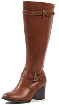 GABYLOU Stivali XL a polpaccio largo - modello Chrystel. Cognac24. 39