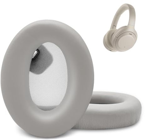 Ear Pads Replacement for Sony WH-1000XM4 - Silver Earpads for Sony WH1000XM4 Noise Canceling Wireless Headphones, Premium Protein Leather (Silver)