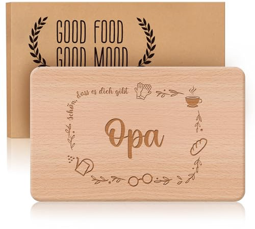 Frühstücksbrettchen Opa - Brotzeitbrett Mit Gravur als Geschenk für Bester Opa