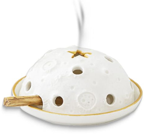 Soporte 4 en 1 de salvia Palo Santo para quemar, bandeja de salvia, quemador de incienso de cerámica de 5.9 pulgadas y bandeja colectora de cenizas fácil de limpiar, ideal para manchar, meditación,