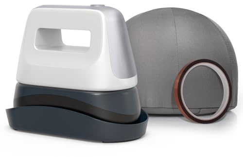 UOKRR - Hat Press, Mini Heat Press Machine for Lids and Patches, Portable Hand Held Cover with 3 Heating Levels, Auto Shut-Off and 6.3X Curved Hot Plate