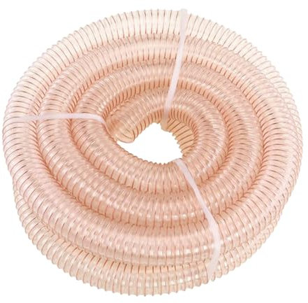 JOEEYKO 4 Inch Dust Collection Hose, 9.84 FT Length, Transparent Polyurethane PU, 100mm ID, 0.6mm Wall Thickness, Reinforced Steel Wire, Ideal for Woodworking & CNC Machines, 1 Pack