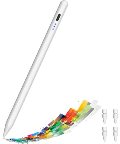 Lápiz para iPad Modelo 2018-2024, Alternativa para iPad Pencil 1.ª y 2.ª Generación, Pencil iPad de Carga Rápida con USB-C, Stylus Pen Magnético para iPad 6-10, Air 3-5/M2, Mini 5-6, Pro 11/12.9/M4