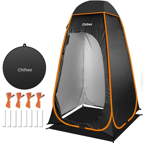 Chihee Refugio de privacidad al Aire Libre Pop Up Tienda Baño Camping Vaina Tienda Cambiador Portátil Cabina de Baño Instantáneo de 1 Habitación Tienda Ducha Vestidor Plegable (Negro)